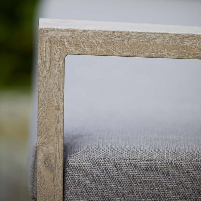 6 Seater Wood Effect Aluminium Garden Corner Sofa with Coffee Table - Sherwood at Gardenesque