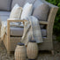 6 Seater Wood Effect Aluminium Garden Corner Sofa with Coffee Table - Sherwood at Gardenesque