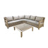 6 Seater Wood Effect Aluminium Garden Corner Sofa with Coffee Table - Sherwood at Gardenesque