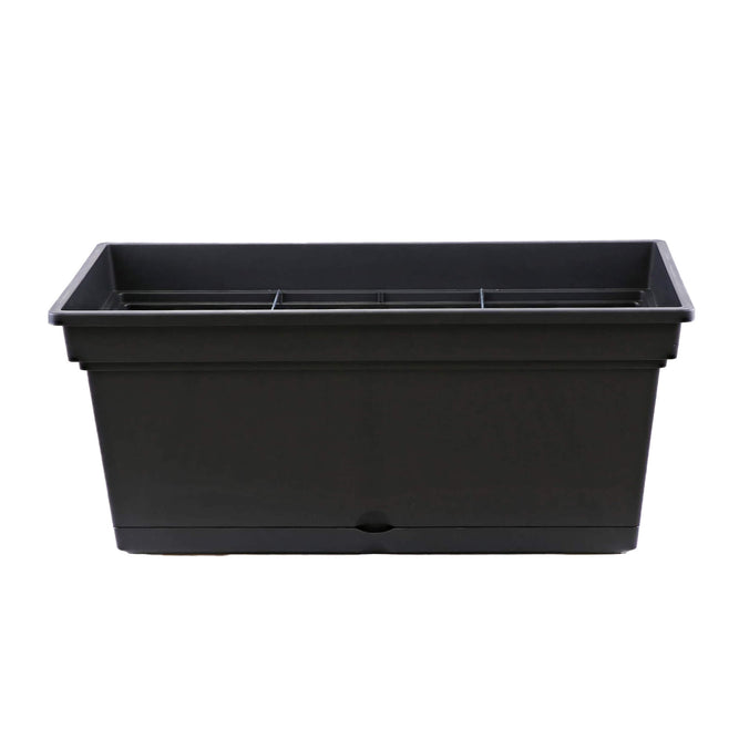 78cm large black plastic trough planter