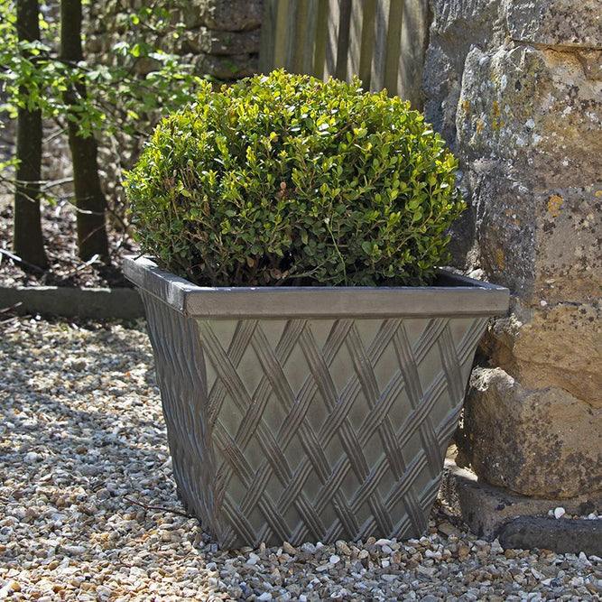 Clayton Square Verdigris Green Fibreclay Resin Planter - 2 Sizes - Gardenesque