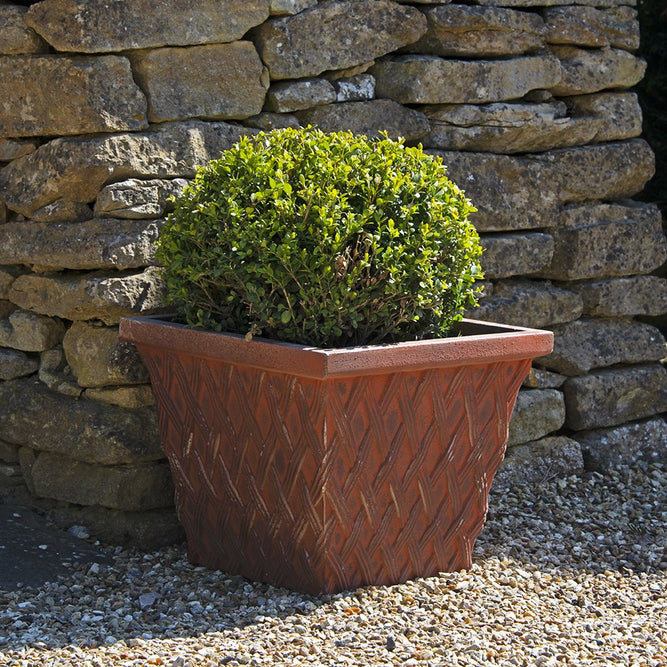 Clayton Square Rust Effect Fibreclay Resin Large Plant Pots - 2 Sizes - Gardenesque