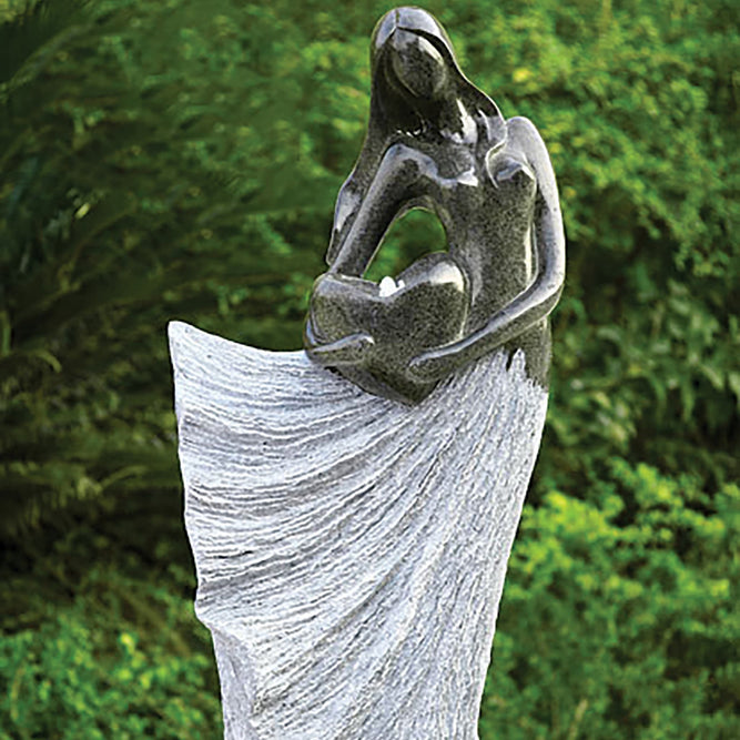 Aphrodite Granite Water Feature with Pump - 130cm available at Gardenesque