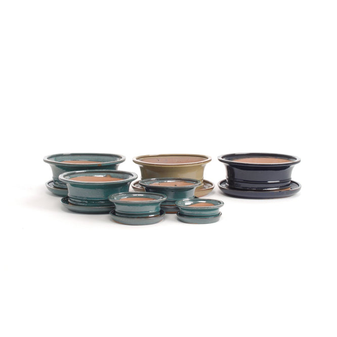 Syoro Oval Bonsai Plant Pot & Saucer Set - Gardenesque