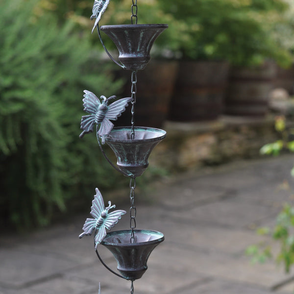 Butterfly and Cup Rain Chain