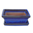 Blue Ceramic Rectangular Bonsai Plant Pot with Dish - Gardenesque