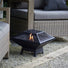 Square Steel Fire Pit with Lid & Poker