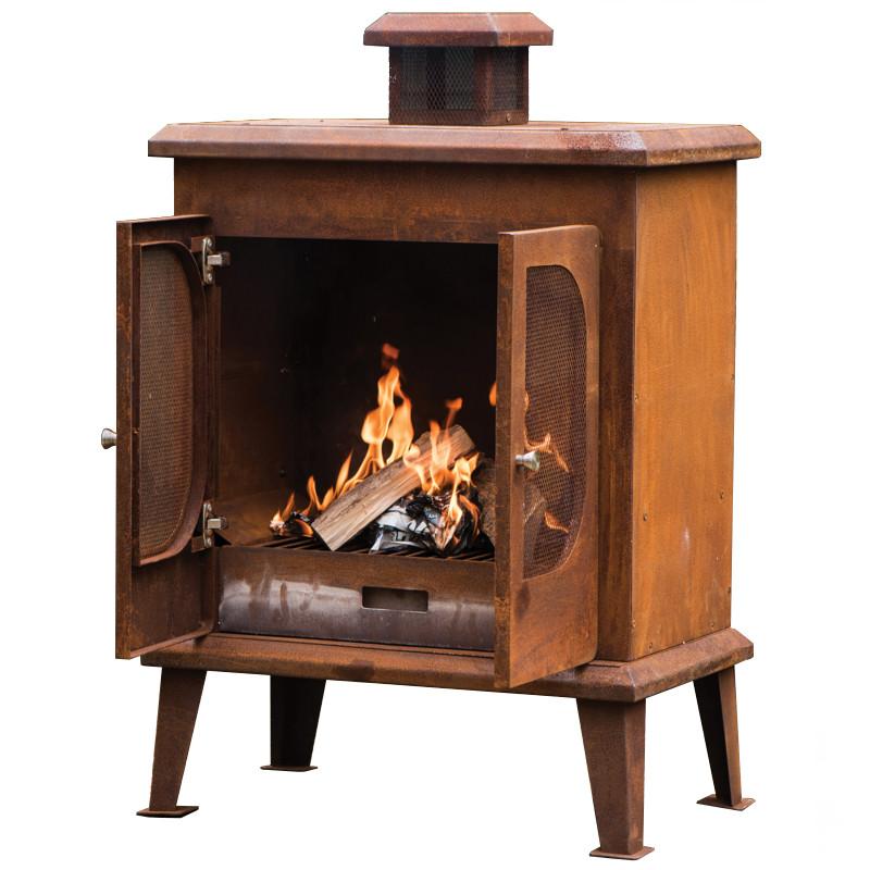 Wakehurst Outdoor Wood Burning Fireplace | Steel Log Burner