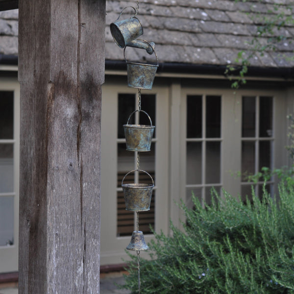 Watering Can and Buckets Mobile Rain Chain