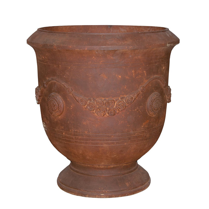 XX Large Garden Urn Plant Pot - Lightweight Rust Effect at Gardenesque