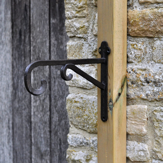 Cast Iron Hanging Basket Brackets - 2 Sizes at Gardenesque