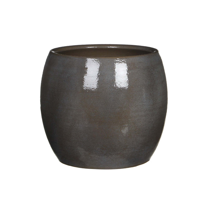 Charcoal Grey Round Indoor Plant Pot 20cm available at Gardenesque