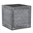 Charcoal Grey Plant Pots Outdoor - Lightweight Lattice Faux-Lead Squares - 4 Sizes at Gardenesque