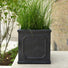 Charcoal Grey Plant Pots Outdoor – Lightweight Faux-Lead Square - at Gardenesque
