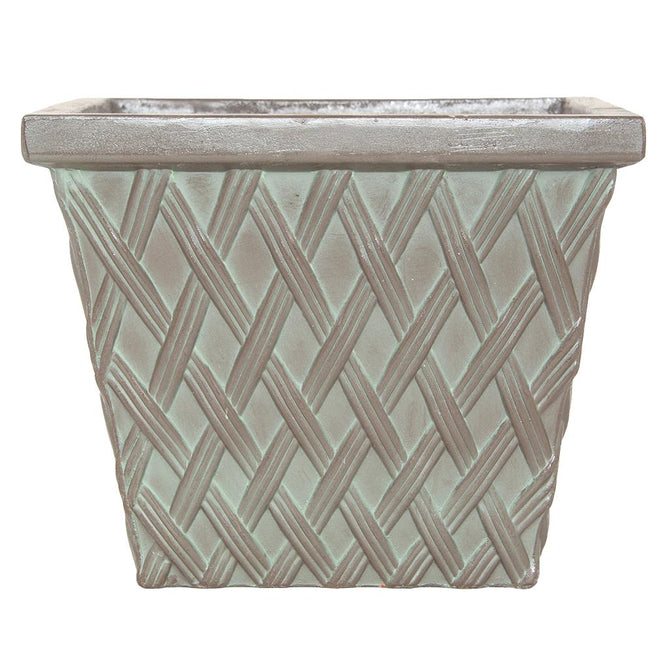 Clayton Square Verdigris Green Fibreclay Resin Planter - 2 Sizes - Gardenesque