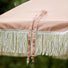 Colourful Fringed Garden Parasol with Metal Parasol Base