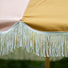 Colourful Fringed Garden Parasol with Metal Parasol Base