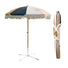 Colourful Fringed Garden Parasol with Metal Parasol Base