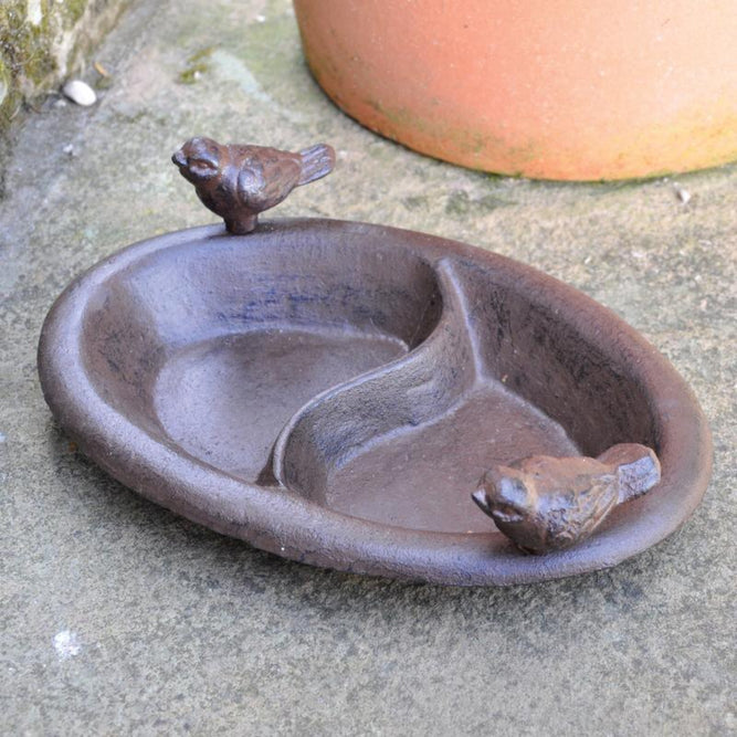 Table Top Perched Birds Birdbath and Feeder available at Gardenesque