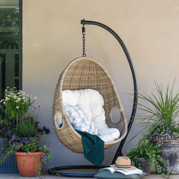 Paxton Egg Chair Hanging Egg Chair with Cream Cushion