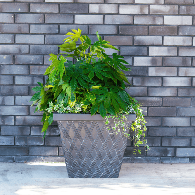 Clayton Square Verdigris Green Fibreclay Resin Planter - 2 Sizes - Gardenesque