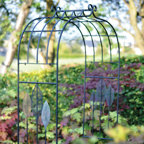 Metal Garden Arch with Feather Design