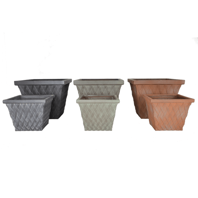 Clayton Square Verdigris Green Fibreclay Resin Planter - 2 Sizes - Gardenesque