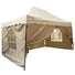 3m x 4.5m Heavy Duty Permanent Gazebo Tent with Sides and Retractable Roof in Taupe and Cream available at Gardenesque