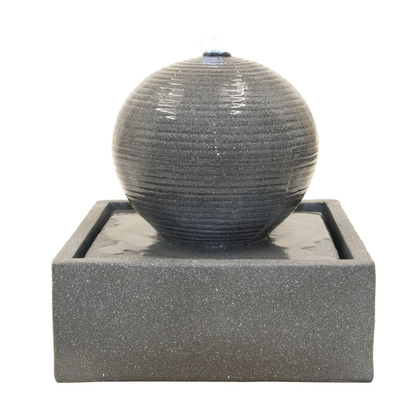 Globe Stone Effect Sphere Water feature with Base Gardenesque