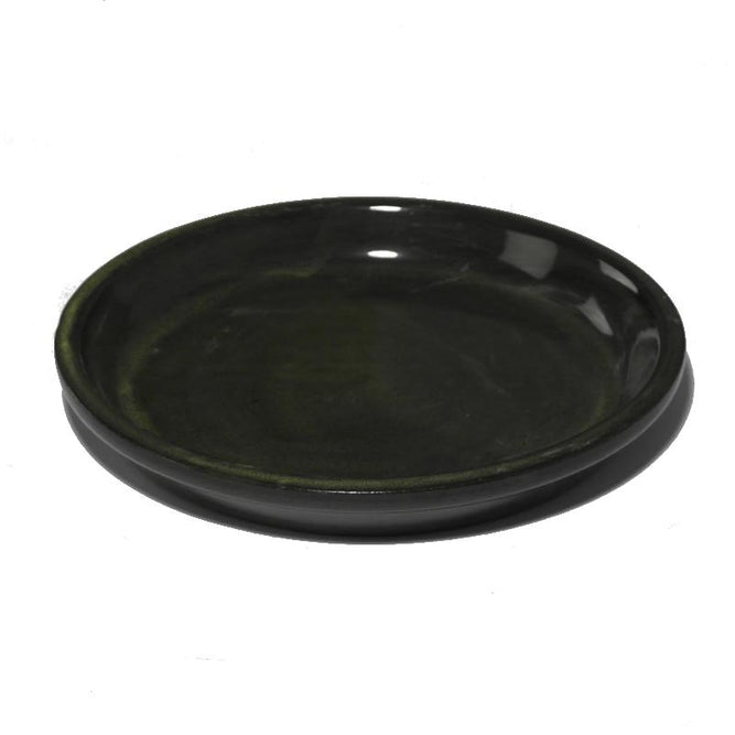 Glazed Ceramic Dark Green Pot Saucers - Packs of 3, 5 and 10 - Gardenesque