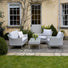 Grey 4 Piece Rattan Garden Furniture Set with Table - Paxton at Gardenesque