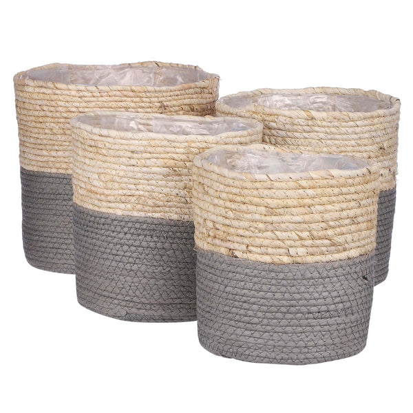 Grey Woven Basket Indoor Plant Pot - 4 Sizes available at Gardenesque