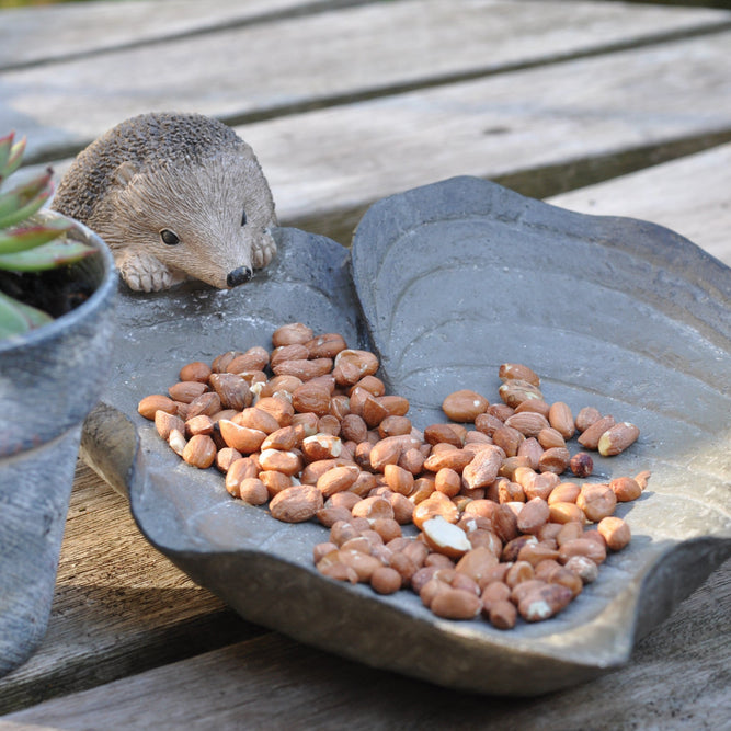 Hedgehog On Leaf Bird Feeder Bowl