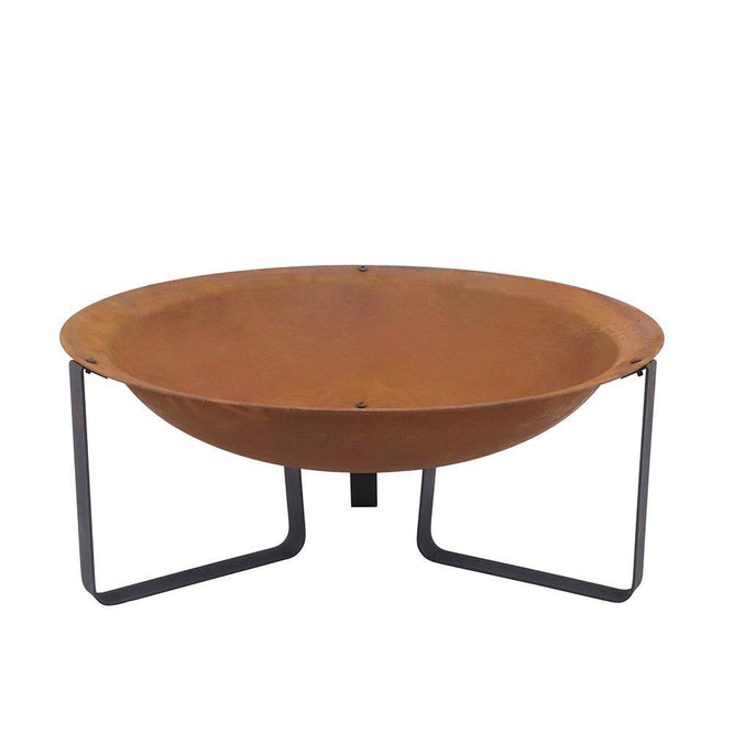 Wakehurst Helston Outdoor Fire Pit With Legs - Rust Finish - Gardenesque