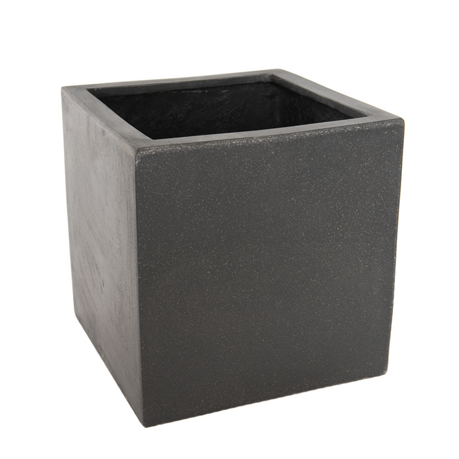 Ida Black Square Garden Plant Pot at Gardenesque