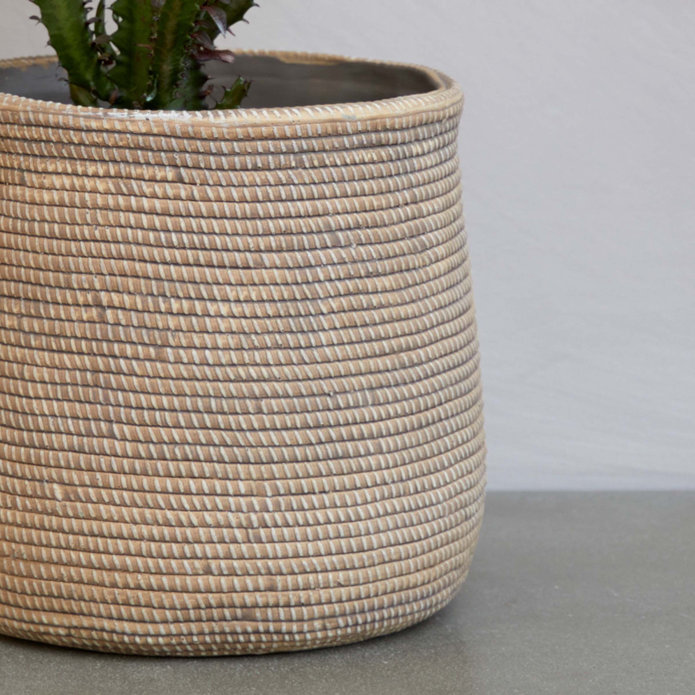 Delany Woven Ceramic Indoor Plant Pot Gardenesque