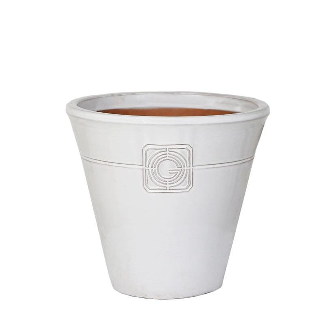 White Outdoor Plant Pot - Loudon - 2 Sizes at Gardenesque