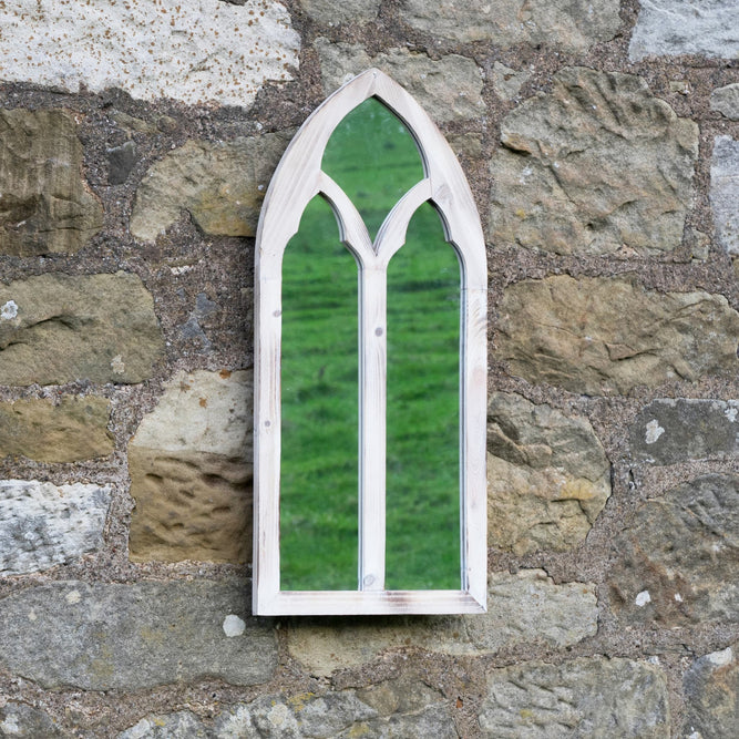 Metal Arch Backlit Mirror – Solar Powered Garden Wall Light