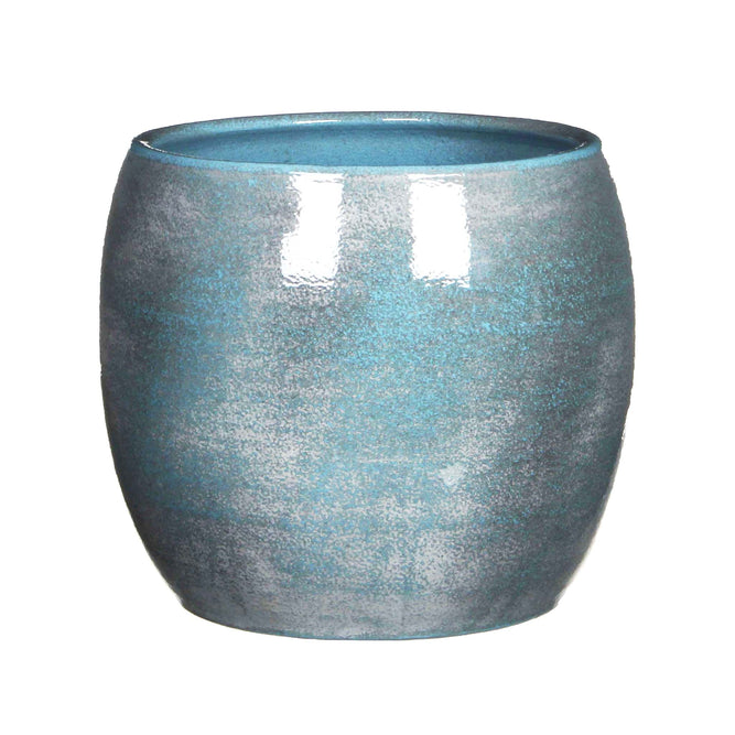 Metallic Stormy Blue Indoor Ceramic Plant Pot 20cm available at Gardenesque