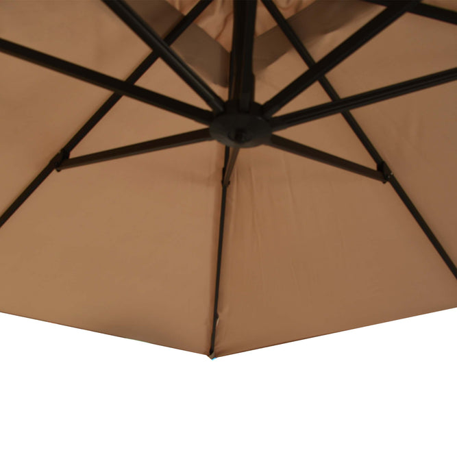 2.9M Taupe Cantilever Garden Parasol with Base available at Gardenesque