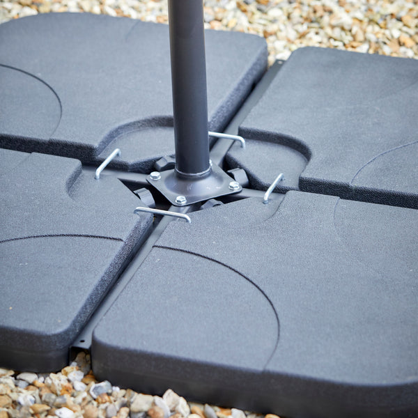 2.95m Grey Cantilever Garden Parasol with Base available at Gardenesque