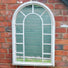 Norwich Grey Arch Window Garden Mirror available at gardenesque
