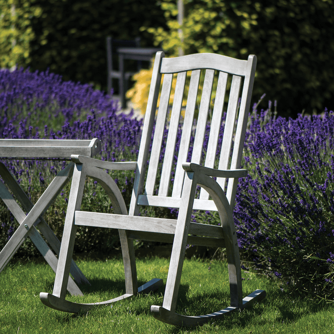 Repton Wooden Outdoor or Indoor Rocking Chair at Gardenesque