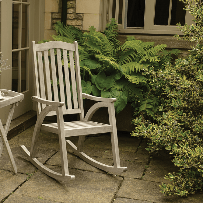 Repton Wooden Outdoor or Indoor Rocking Chair at Gardenesque