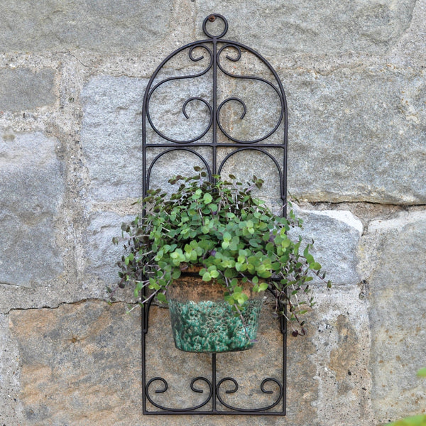 Single Pot Scroll Metal Wall Planter