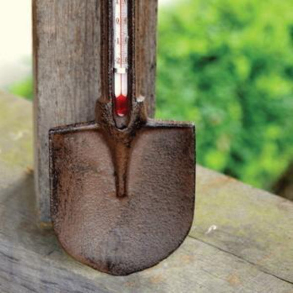 Cast Iron Garden Spade Thermometer 