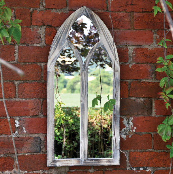 St Andrew Arch Window Garden Mirror available at gardenesque