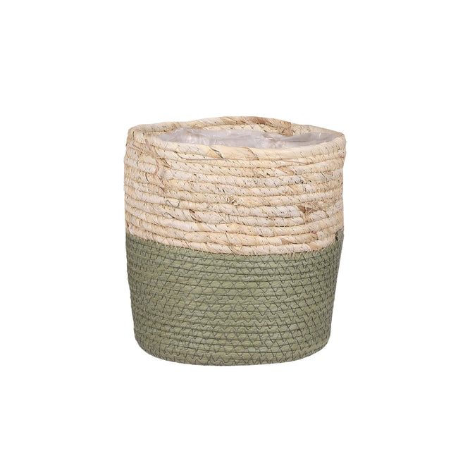 Sage Indoor Woven Basket Green Plant Pot 21cm available at Gardenesque
