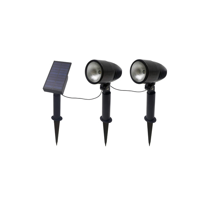 Set of 2 LED Solar Powered Spotlights Gardenesque