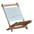 Small Low Green Striped Wooden Deck Chair - Gardenesque